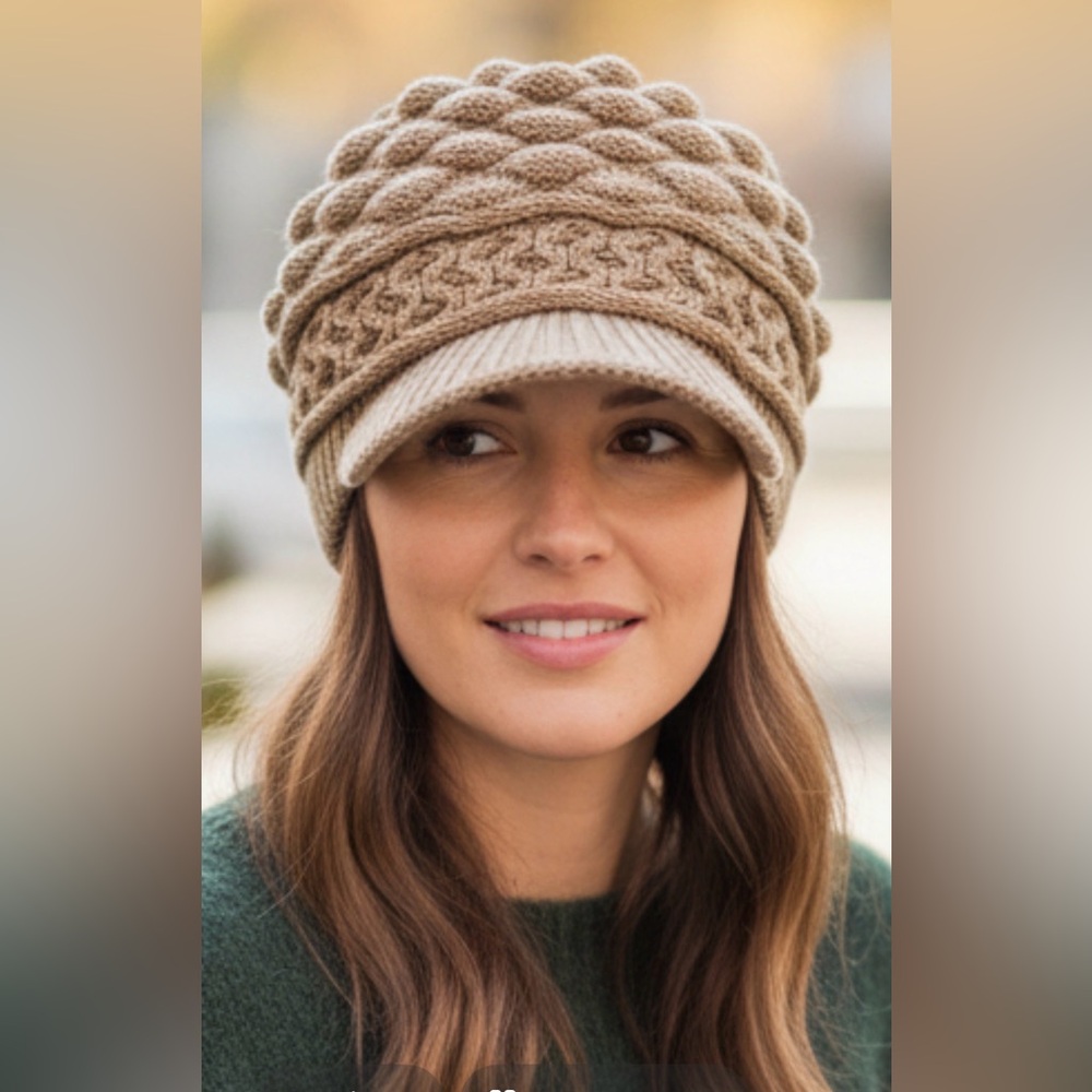 Chunky Knit Tan Women's Hat